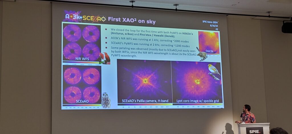 presentation by Oliver GUYON of the first results of the Alpao's DM3228 installed at the Subaru telescope in Hawaii. 